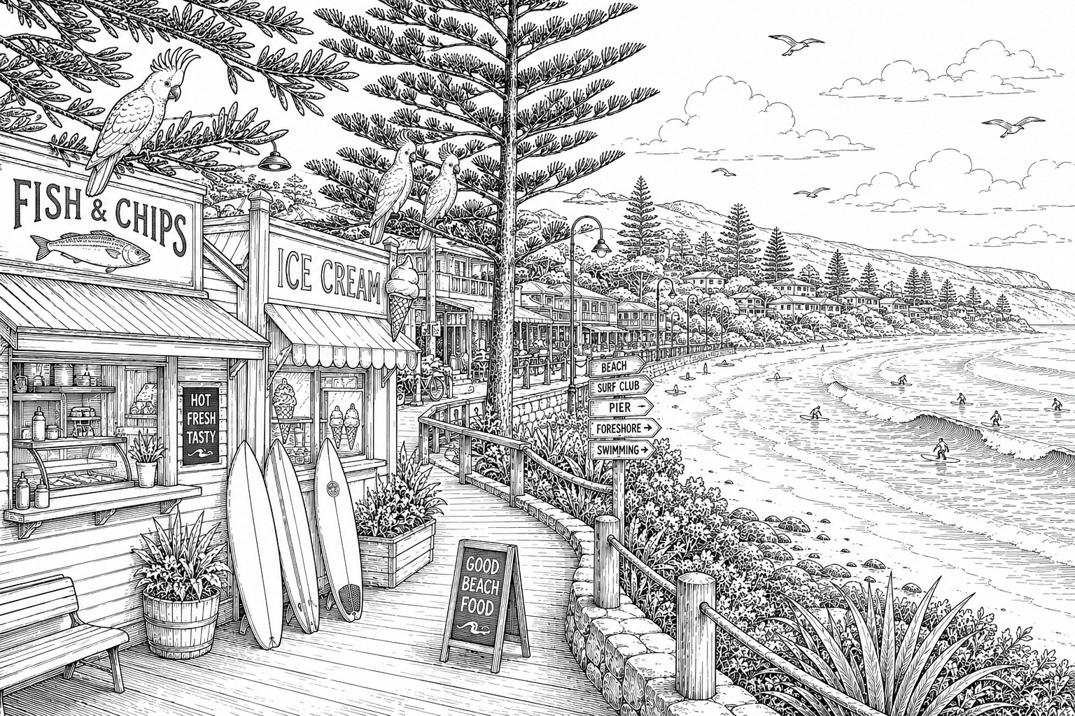 Lorne colouring artwork