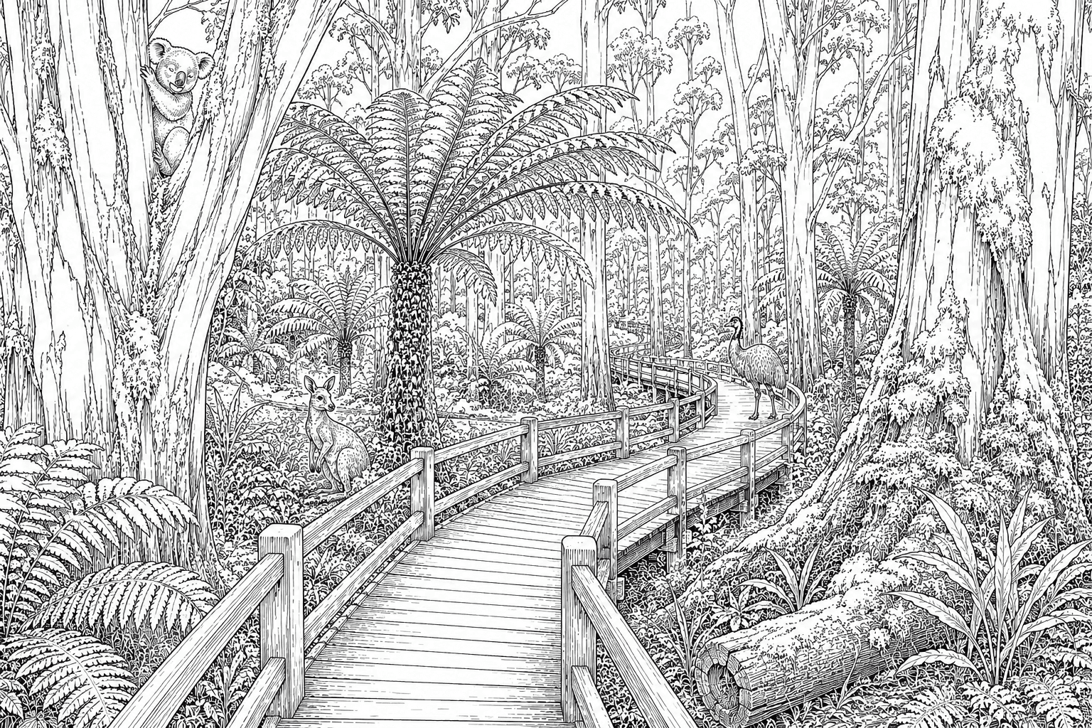 Great Otway National Park colouring artwork